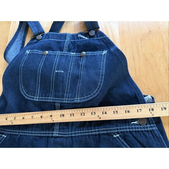 Vintage Roebucks Denim Overalls 38x34 – Classic Dark Wash Workwear Style - Picture 6 of 11
